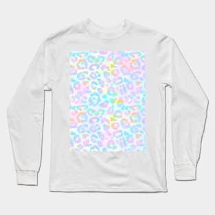 Cute Tie Dye Rainbow Boho Leopard Print Long Sleeve T-Shirt